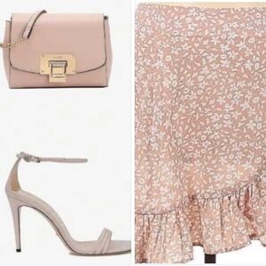 NWT Shein Casual Light Pink Floral Skirt Size Medium